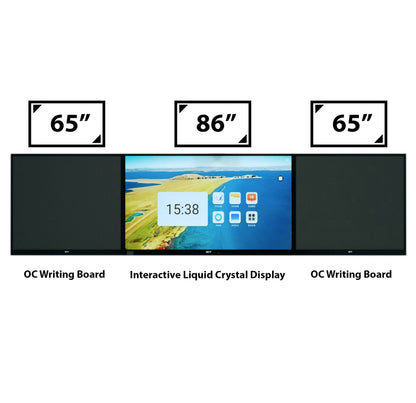 86” Interactive Liquid Crystal Display + 2x 65" Sub Writing Boards