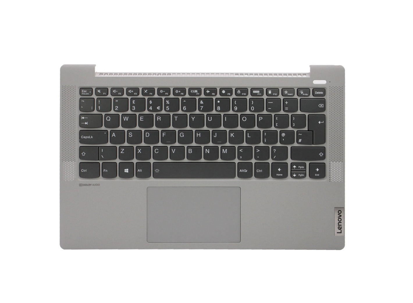 適用於聯想 ideapad 5-14IIL05 銀色掌托上部背光鍵盤邊框觸控板（英國）