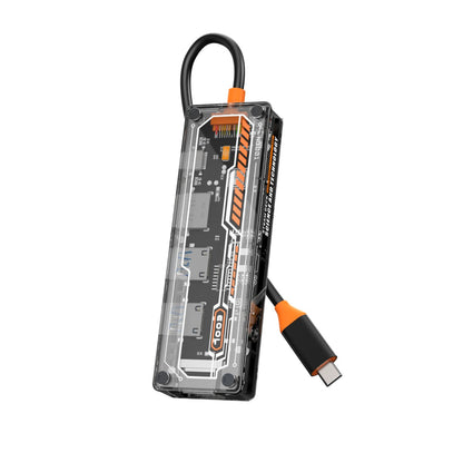 6 合 1 透明 USB-C 集線器，適用於 1 x USB3.0 / 1 x USB2.0 / 1 x HDMI 4K@30Hz / 1 x USB-C PD3.0 / 1 x 3.5mm 音訊 / 1 x VGA