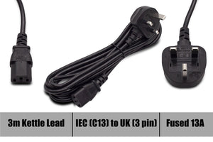 Kettle Lead 1 Meters 13 Amp Fuse IEC 13