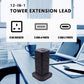 12 路立方體電源插座，附 4 個 USB 連接埠和 2 公尺延長線，黑色
