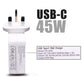 Compatible With Acer KP.04501.015 45W USB Type-C QC 3.0 PD Wall Fast Charging AJP Laptop Adapter
