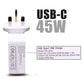 Compatible With Dell 492-BBUU 45W USB Type-C QC 3.0 PD Wall Fast Charging AJP Laptop Adapter