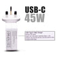 Compatible With Acer A045R053L 45W USB Type-C QC 3.0 PD Wall Fast Charging AJP Laptop Adapter