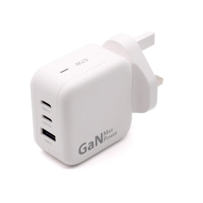 Compatible With Lenovo 40AWGN65US 67W USB Type-C 3-Ports Fast Charging Charger With Multi Socket White Laptop Adapter