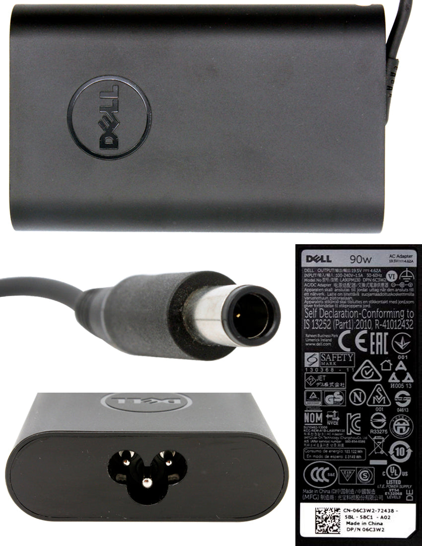 全新正品戴尔品牌 19.5V 4.62A 超薄新形状 90W 7.4 毫米 x 5 毫米适配器充电器