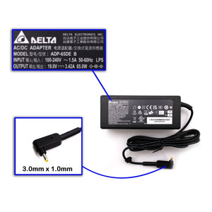 Compatible With ADP-65DE B 65W 3.0MM x 1.1MM Power Charger Delta Laptop Adapter
