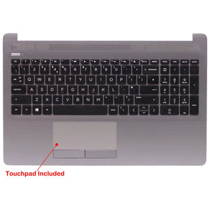 HP 15-DA0000NA 相容於銀色掌托觸控板蓋英國鍵盤