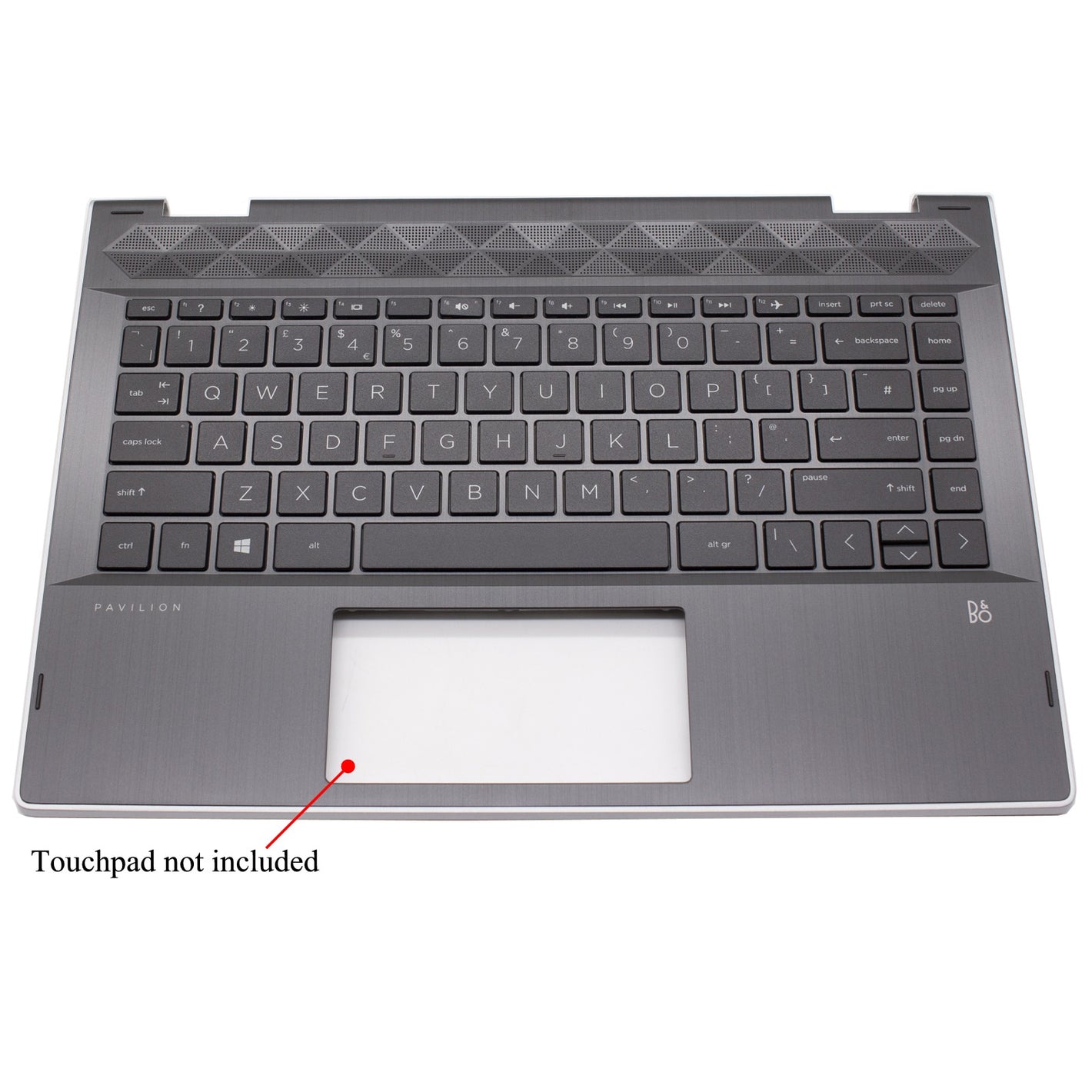 HP Pavilion X360 14-CD 筆記型電腦黑色掌托（英國）替換鍵盤