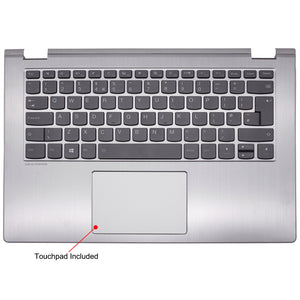全新替換聯想 Yoga 530-14IKB 掌托（銀色）附背光英國鍵盤