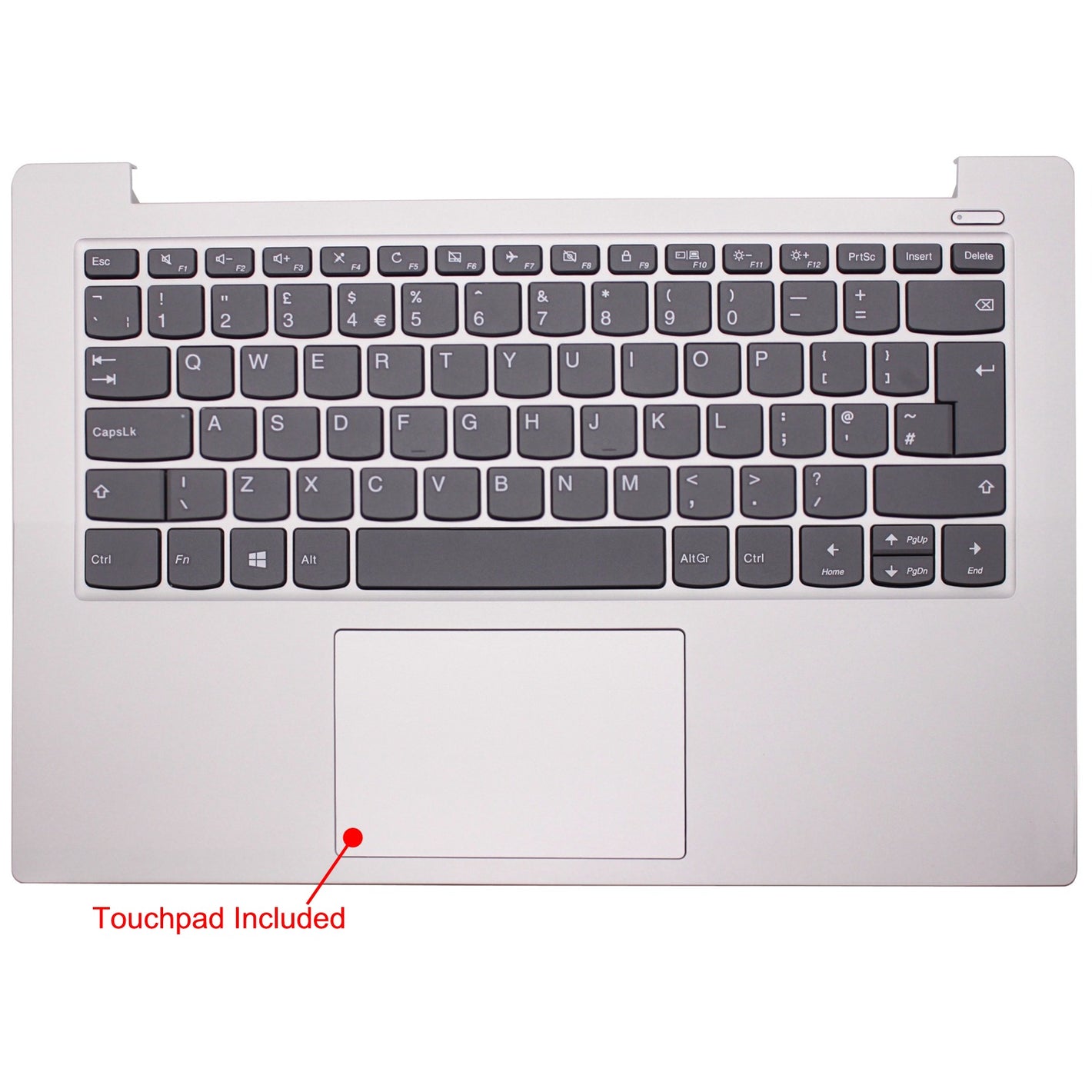 全新替換零件，適用於聯想 Ideapad S340-14IWL S340-14IML 掌托觸控板蓋，附筆記型電腦鍵盤