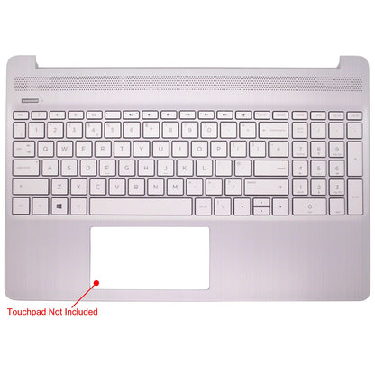 HP 15S-FQ 15S-EQ 筆記型電腦掌托（銀色）全新替換零件，附英式鍵盤（L63578-031），無指紋