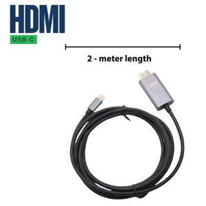 Compatible With USB C Type C to HDMI 2m 4K Braided USB Laptop Cable