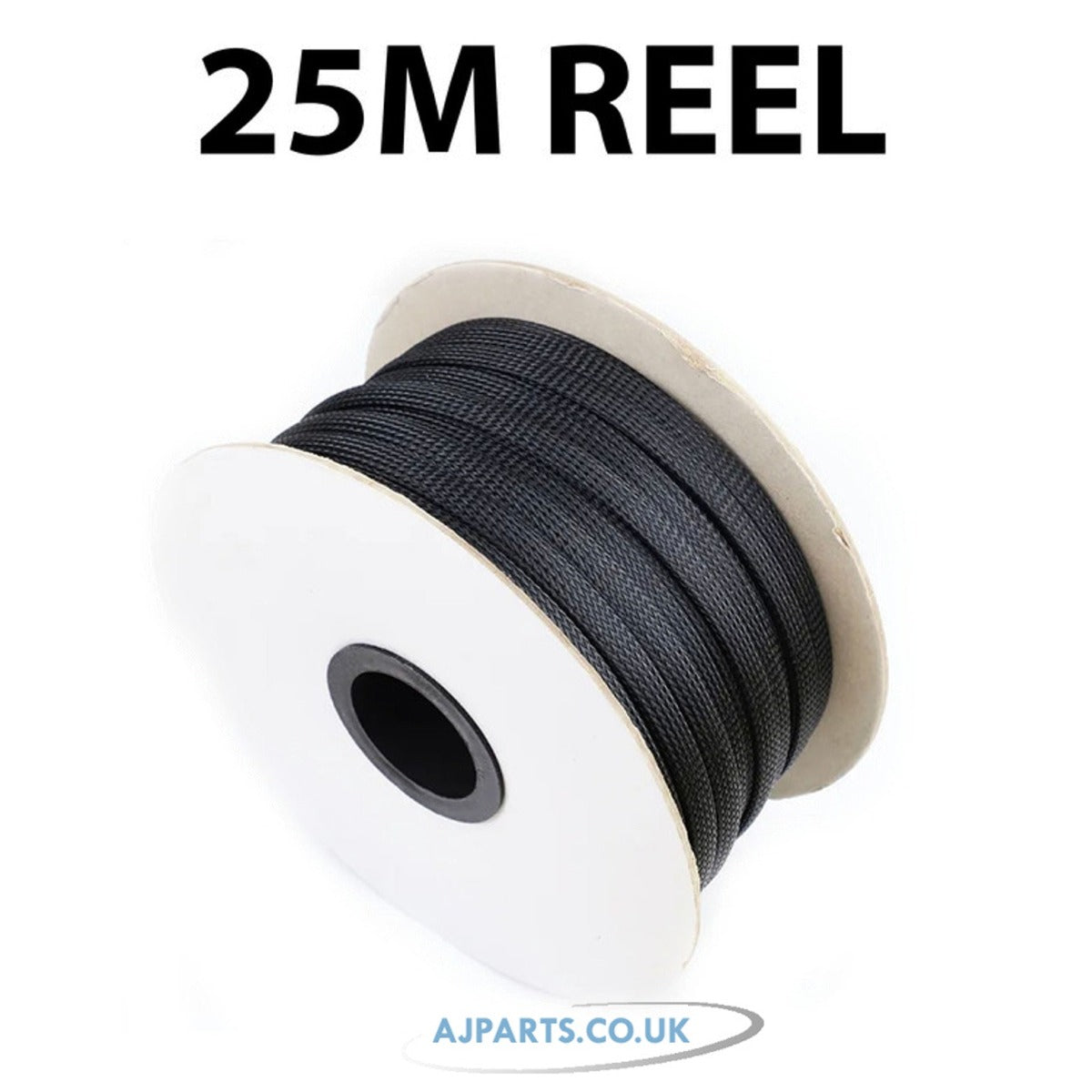 40mm Black Expandable Braided Sleeve - 25M Reel