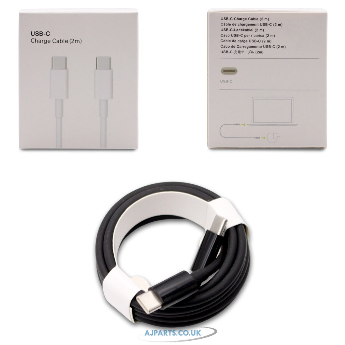 New Replacement For 2 M USB-C to USB-C Charging Cable Black