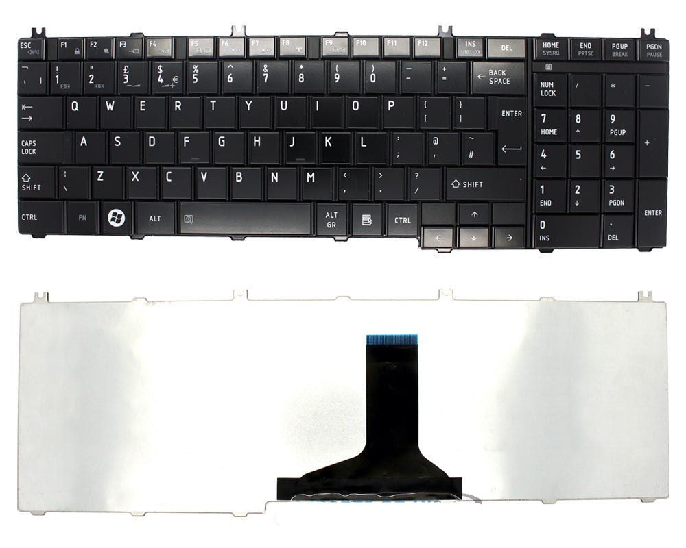 東芝 C650 L655 L670 英國黑色筆記型電腦替換鍵盤
