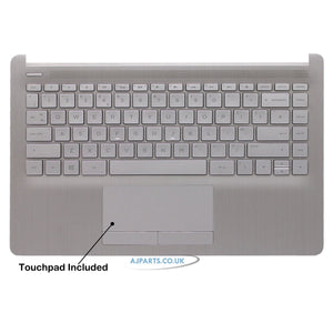 New Replacement For HP Laptop Notebook Silver Palmrest Keyboard With Touchpad L24820-001