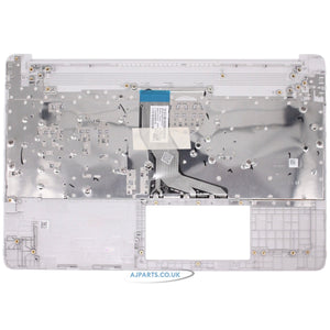 New Replacement For HP 15S-FQ 15S-EQ Laptop Palmrest Silver With UK Keyboard-L63578-031 Without Fingerprint