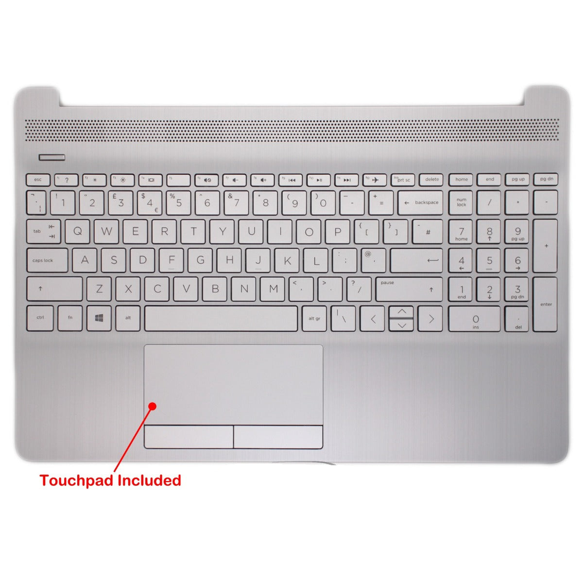 相容於 HP 15-DW 15-GW 系列銀色掌托頂殼英國鍵盤帶觸控板相容於 HP L53737-031