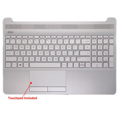 相容於 HP 15-DW 15-GW 系列銀色掌托頂殼英國鍵盤帶觸控板相容於 HP L53737-031